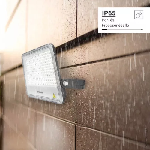 Professzionális, Ipari 150W-os, fekete LED reflektor, IP65 védelemmel, hideg fehér