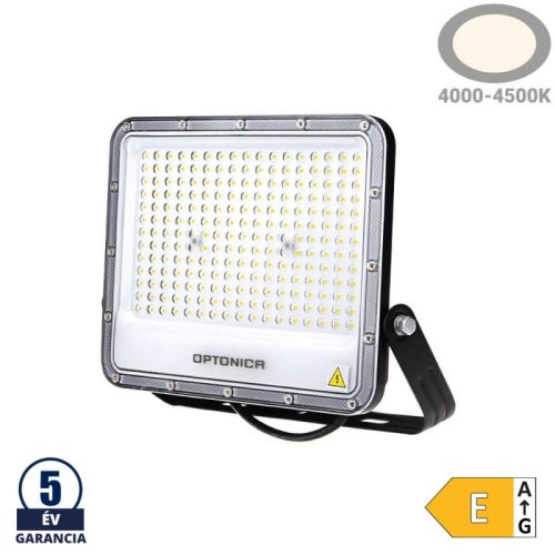 Professzionális, Ipari 150W-os, fekete LED reflektor, IP65 védelemmel, természetes fehér
