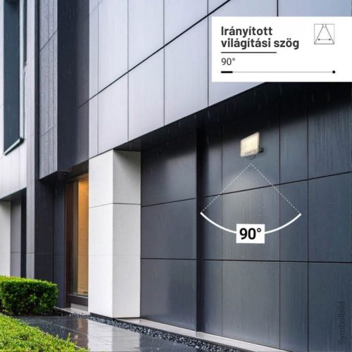 Professzionális, Ipari 150W-os, fekete LED reflektor, IP65 védelemmel, természetes fehér