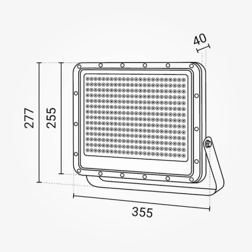 Professzionális, Ipari 200W-os, fekete LED reflektor, IP65 védelemmel, hideg fehér