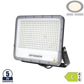 Professzionális, Ipari 200W-os, fekete LED reflektor, IP65 védelemmel, természetes fehér