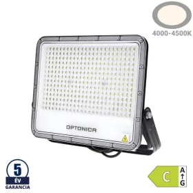 Professzionális, Ipari 200W-os, fekete LED reflektor, IP65 védelemmel, természetes fehér