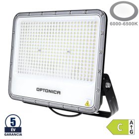 Professzionális, Ipari 300W-os, fekete LED reflektor, IP65 védelemmel, hideg fehér