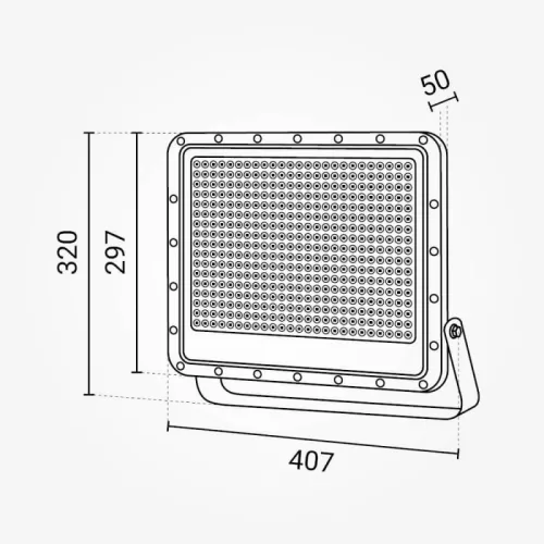 Professzionális, Ipari 300W-os, fekete LED reflektor, IP65 védelemmel, természetes fehér