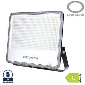 Professzionális, Ipari 300W-os, fekete LED reflektor, IP65 védelemmel, hideg fehér