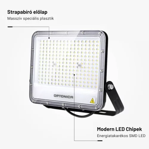 Professzionális, Ipari 400W-os, fekete LED reflektor, IP65 védelemmel, természetes fehér