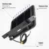 Professzionális, Ipari 400W-os, fekete LED reflektor, IP65 védelemmel, természetes fehér