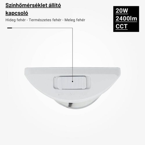 60cm Pultvilágító Lámpa Állítható Színhőmérséklettel (CCT) 20W 2400lm IP20