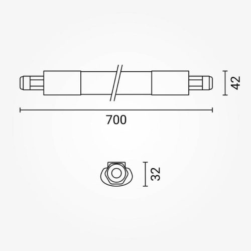 Sorolható 18W-os LED ipari lámpatest 70 cm 6000K 2250lm IP65