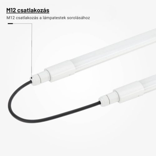 Sorolható 36W-os LED ipari lámpatest 125 cm 6000K 4500lm IP65