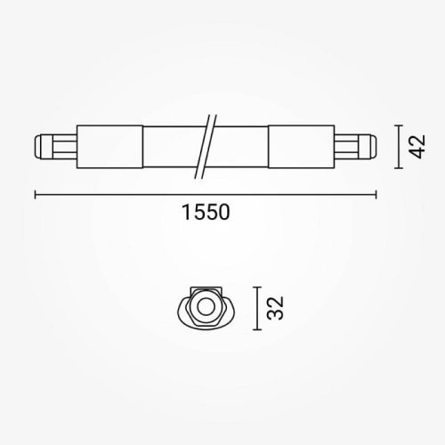 Sorolható 45W-os LED ipari lámpatest 155 cm 4000K 5625lm IP65