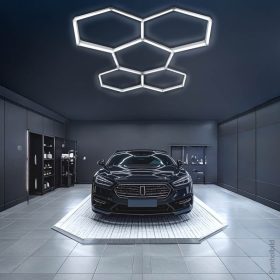 5 elemes hexagon lámpa szett, kompakt, méhsejt elrendezésben