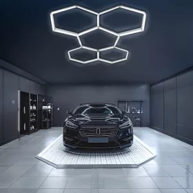 5 elemes hexagon lámpa szett, kompakt, méhsejt elrendezésben