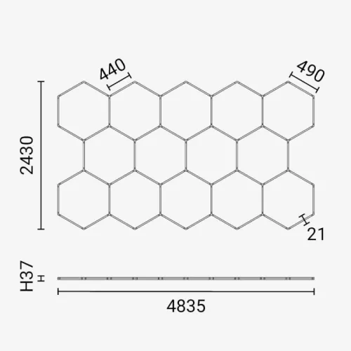 14 elemes, monumentális hexagon lámpa szett, a kollekció csúcsa