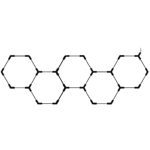 5 elemes kreatív hexagon lámpa szett, aszimmetrikus elrendezésben