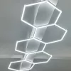 5 elemes kreatív hexagon lámpa szett, aszimmetrikus elrendezésben