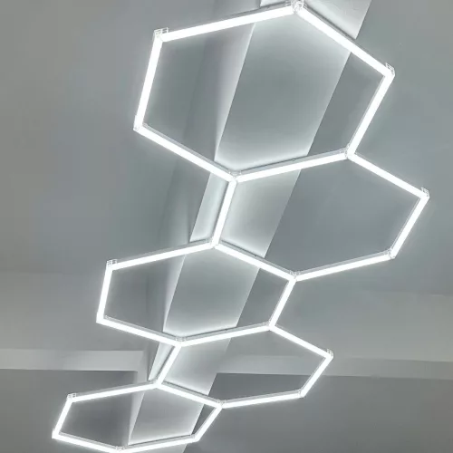 5 elemes kreatív hexagon lámpa szett, aszimmetrikus elrendezésben