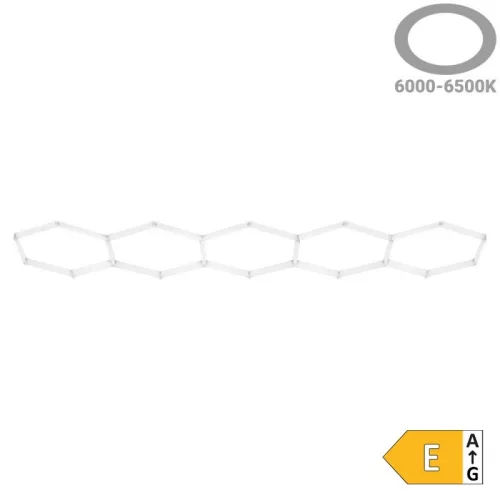 5 elemes hexagon lámpa szett, lineáris, egyenes elrendezésben