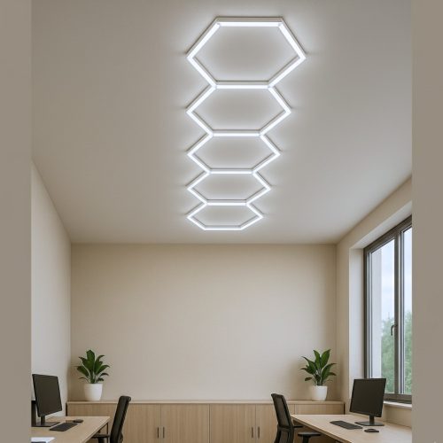 5 elemes hexagon lámpa szett, lineáris, egyenes elrendezésben