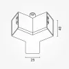 3 ágú Y-csatlakozó idom Hexagon LED rendszerhez, 120 fokos szöggel