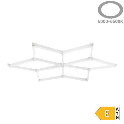 Látványos 6 sarkos csillag alakzatot formázó Hexagon LED lámpa szett 126W teljesítménnyel és 6000K fénnyel