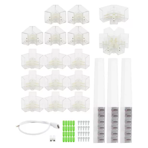 Látványos 6 sarkos csillag alakzatot formázó Hexagon LED lámpa szett 126W teljesítménnyel és 6000K fénnyel