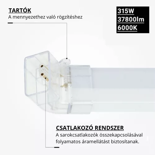 Optonica 315W-os, gigantikus méretű 14 alakzatos hatszögletű (méhsejt) LED világítás rács
