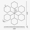 Optonica 16824 nagyméretű professzionális 306W-os LED Hexagon méhsejt világítási rendszer 6000K hideg fénnyel