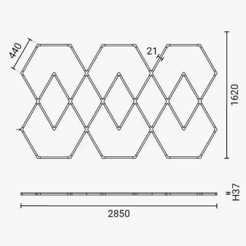 professzionális 428W-os LED Hexagon méhsejt világítási rendszer 6000K hideg fénnyel