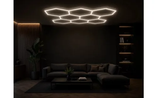 280W Hexagon hatszögletű LED dizájn lámpa szett választható színhőmérséklettel, 8 db hatszögből