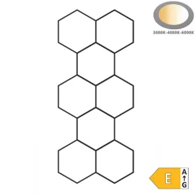 259W Hexagon hatszögletű LED dizájn lámpa szett választható színhőmérséklettel, 8 db hatszögből