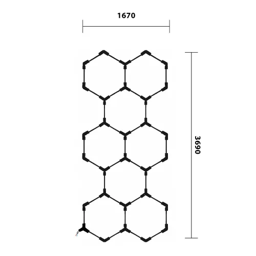 259W Hexagon hatszögletű LED dizájn lámpa szett választható színhőmérséklettel, 8 db hatszögből