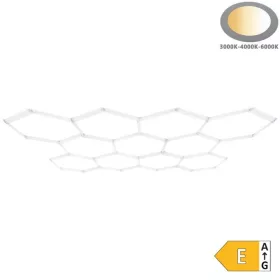 385W Hexagon hatszögletű LED dizájn lámpa szett választható színhőmérséklettel, 11 db hatszögből