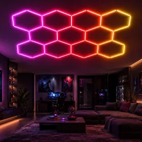 11 elemes prémium óriás MAGIC RGB Színes Hexagon LED lámpa szett Tuya Smart okostelefonos vezérléssel 13800 lumen