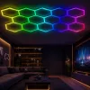 3,7 méter széles óriás MAGIC RGB Hexagon LED lámpa szett, Színes, Tuya Smart okostelefonos vezérléssel 13800 lumen