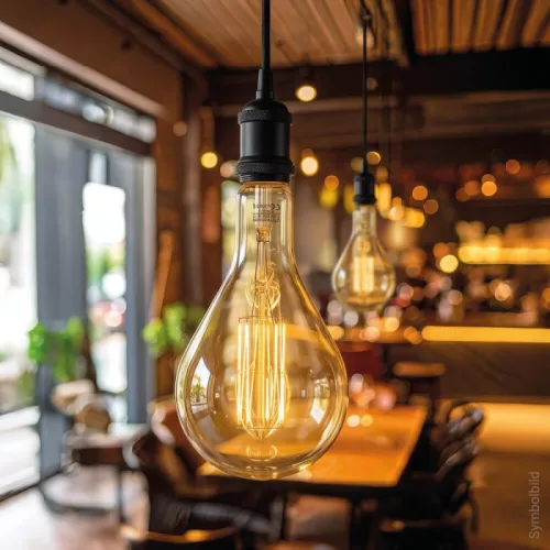 Extrém nagy 32 centiméter hosszú dimmelhető aranysárga klasszikus körte alakú vintage LED izzó E27 foglalattal és 1800K szuper meleg fénnyel