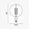 Extrém nagy 20 centiméteres dimmelhető aranysárga óriás gömb alakú G200 vintage LED izzó E27 foglalattal és 1800K szuper meleg fénnyel