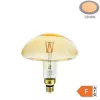 Extrém nagy 20 centiméteres dimmelhető aranysárga gomba alakú MS200 vintage LED izzó E27 foglalattal és 1800K szuper meleg fénnyel