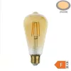 Látványos aranysárga üvegű ST64 vintage Edison dekorációs LED izzó E27 foglalattal és extra meleg fehér fénnyel