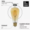 Látványos aranysárga üvegű ST64 vintage Edison dekorációs LED izzó E27 foglalattal és extra meleg fehér fénnyel