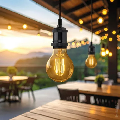 Klasszikus normál körte formájú A60 aranysárga üvegű vintage dekorációs LED izzó E27 foglalattal és erős 700 lumenes extra meleg fehér fénnyel