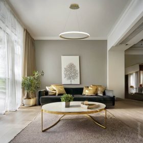 CCT Dimmelhető LED gyűrűs függőlámpa arany 30W Ø50cm