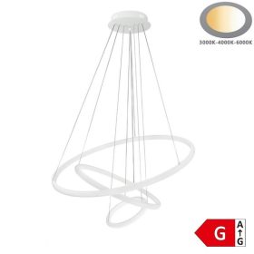 3 gyűrűs függőlámpa CCT dimmelhető fehér 78W Ø61cm