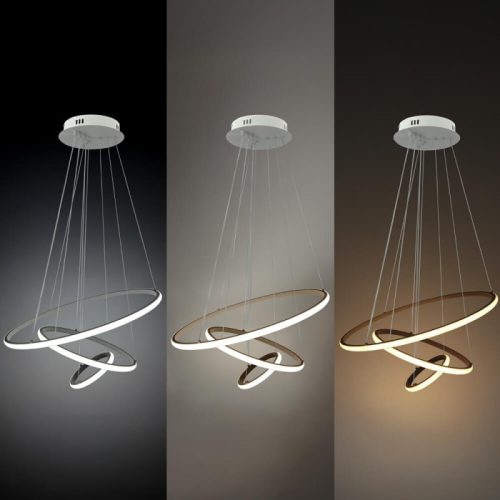 3 gyűrűs függőlámpa CCT dimmelhető fehér 78W Ø61cm