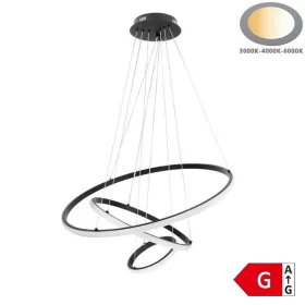 3 gyűrűs függőlámpa CCT dimmelhető fekete 78W Ø61cm