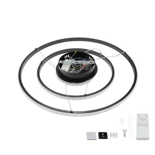 3 gyűrűs függőlámpa CCT dimmelhető fekete 78W Ø61cm