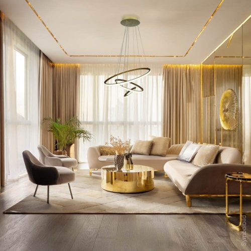 3 gyűrűs függőlámpa CCT dimmelhető arany 78W Ø61cm