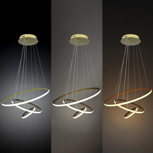 3 gyűrűs függőlámpa CCT dimmelhető arany 78W Ø61cm