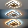 60W Square WOOD LED CCT mennyezeti lámpa távirányítóval, dimmelhető