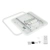 60W Square WOOD LED CCT mennyezeti lámpa távirányítóval, dimmelhető